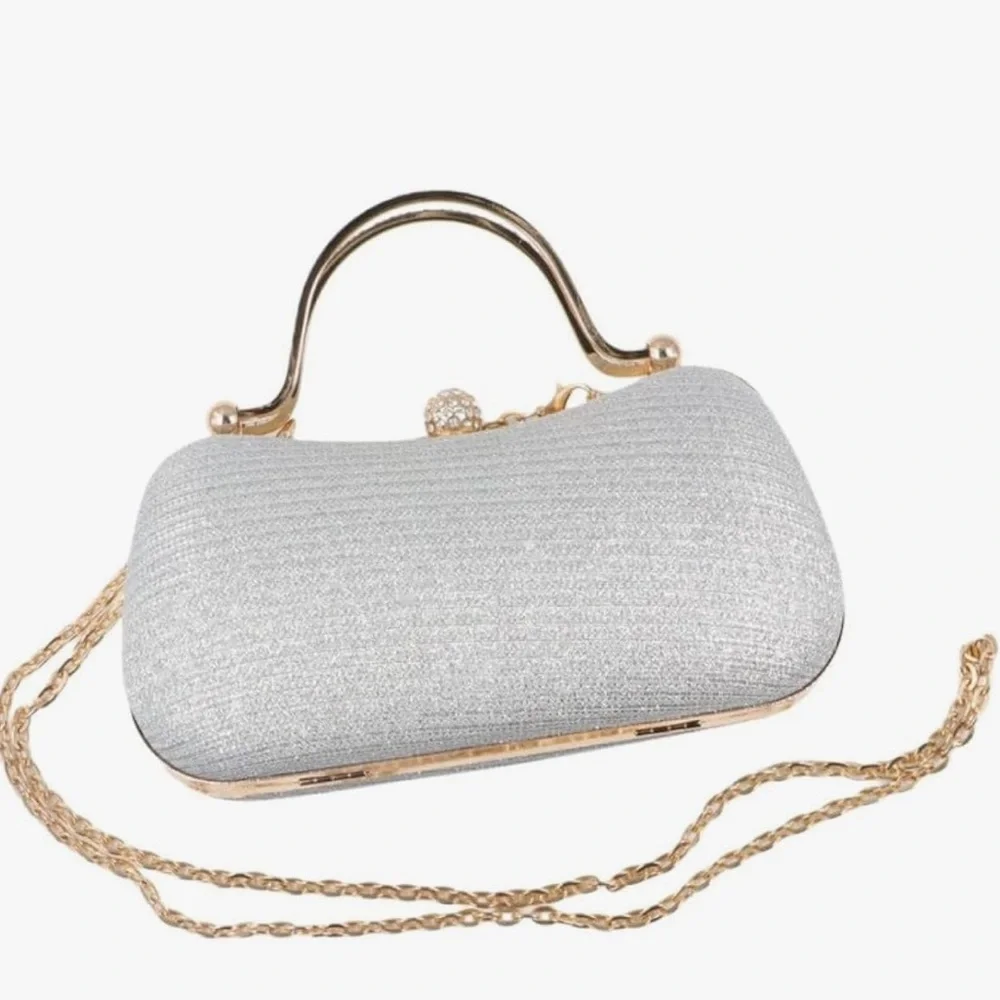 NEW rhinestone evening bag with removable chain strap - Picture 2 of 11